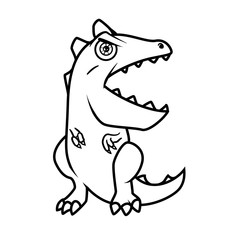 Monster alphabet coloring pages: letter E