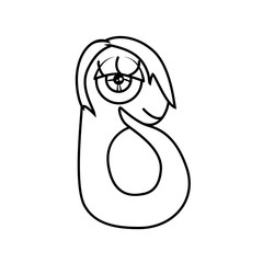Monster alphabet coloring pages: letter B
