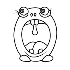 Monster alphabet coloring pages: letter O