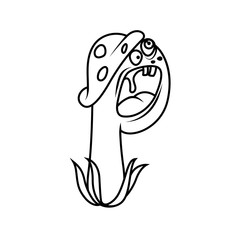 Monster alphabet coloring pages: letter P