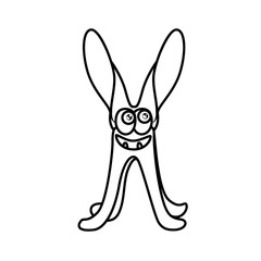 Monster alphabet coloring pages: letter X