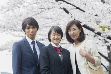 桜の下の家族