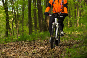Fototapeta premium healthy lifestyle and fitness concept with mount bike man outdoor