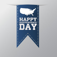 Independence Day design on blue. Vector illustration.