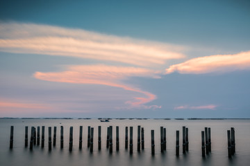 Fototapeta premium Beautiful landscape seascape sunset