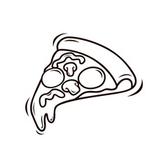 Pizza line art vector