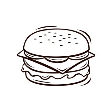Burger line art vector