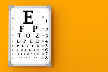 Snellen Eye Chart Test Box. 3d Rendering