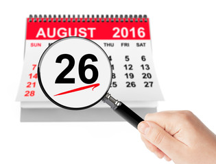 Women's Equality Day Concept. 26 August 2016 calendar with magni