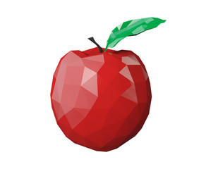 Abstract Low Polygons Apple. 3d Rendering