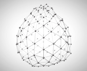 Abstract Wireframe Sphere. 3d Rendering