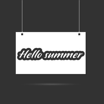 hallo summer on signboard illustration