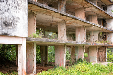 Interior of a ruined building, Cuba