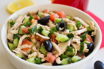 Greek salad with chicken
