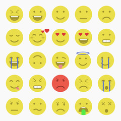 Set of Emoticons. Set of Emoji. Set of Avatar.Flat style illustrations - stock vector