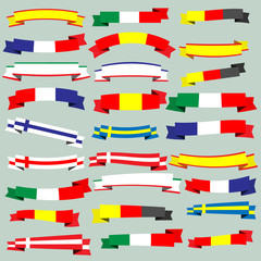 Ribbons and banners of europe vector