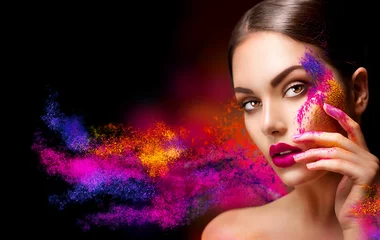 Poster Beauty woman with bright color makeup © Subbotina Anna
