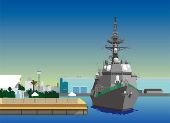 護衛艦　港