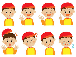子供　表情　アイコン　セット