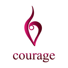 Fototapeta premium Heart courage logo