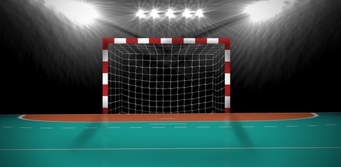 Composite image of a handball goal - obrazy, fototapety, plakaty