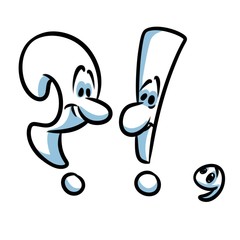 Punctuation marks cartoon illustration isolated image question mark