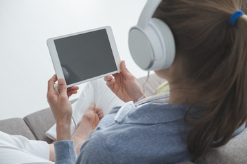 Woman using a tablet