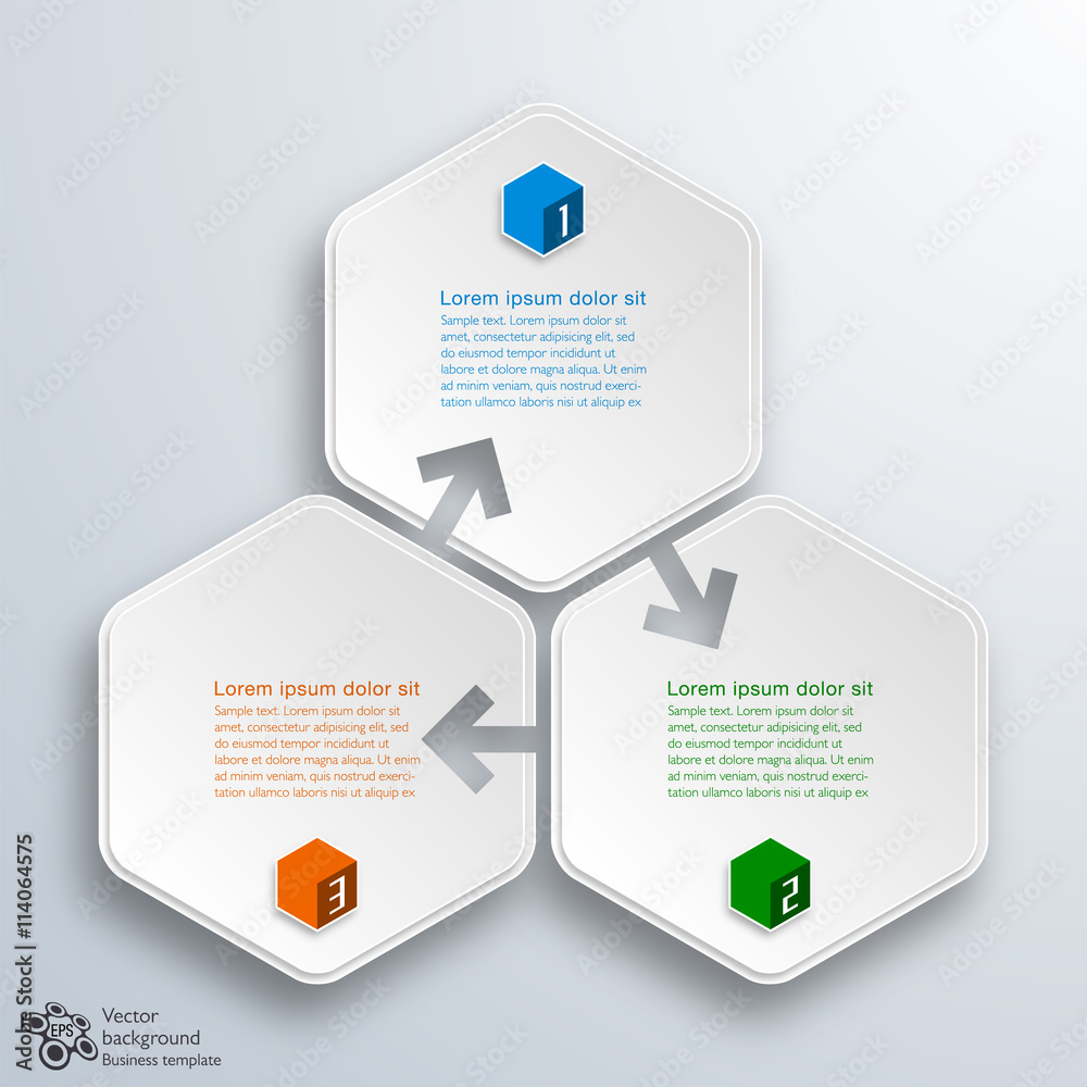 Wall mural infographic vector background 3-step process