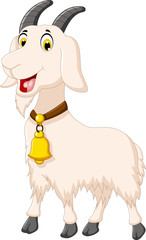 cute goat cartoon posing
