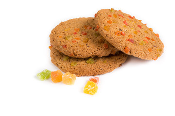 Oatmeal cookies on white
