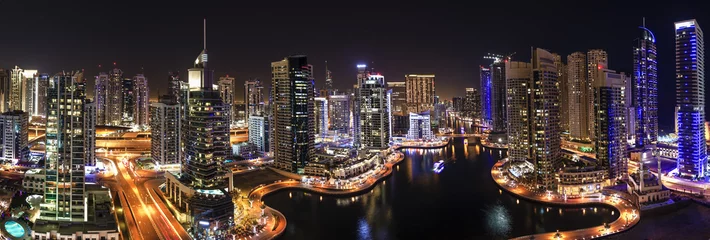 Foto op Canvas Dubai Marina at night © Alexey Stiop