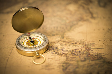 old map and compass , retro style © somchaikhun