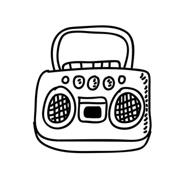 Radio Drawing Isolated Icon Design