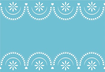 Seamless sample a border with a pattern lace on a blue background. Vector illustration. It can be used as a background for the websites, packing, fabrics