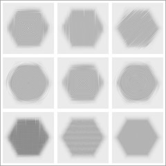 Set of halftone abstract forms