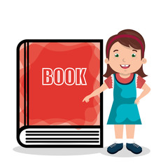 girl and book isolated icon design, vector illustration  graphic 