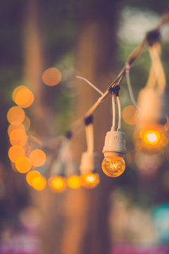 Light bulb decor in party
