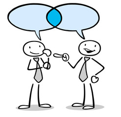 Kommunikation und Dialog zwischen Geschäftsleuten