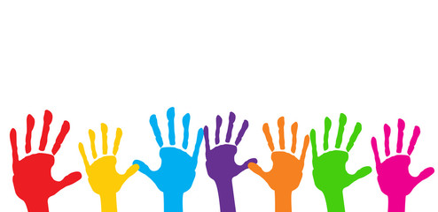 Bunte Hände Banner