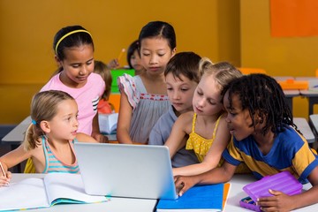 Children using laptop