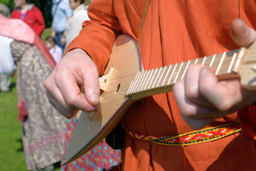 Russian folk musical instrument balalaika