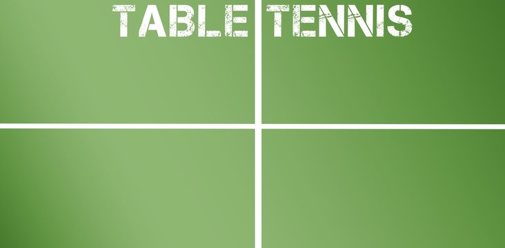 Table tennis message written in white