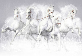 3D Horses in snow 