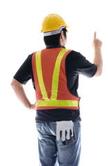 rear view of male construction worker with Standard construction