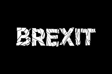word Brexit the two options and the date of the referendum of the permanence of United Kingdom in the European Union on a black background.