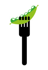 fork with beans isolated icon design