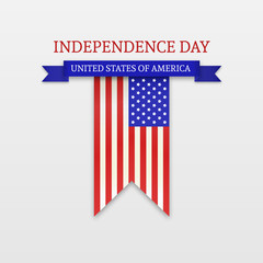 Fourth of July. Stylish American Independence Day design. Usable for 4th of July greeting cards, web sites, banners, print. Vector Template.