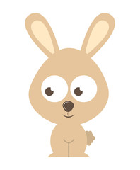 rabbit character isolated icon design
