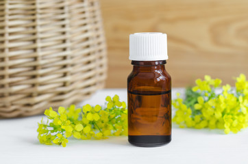 Small bottle of natural cosmetic (essential) aroma oil