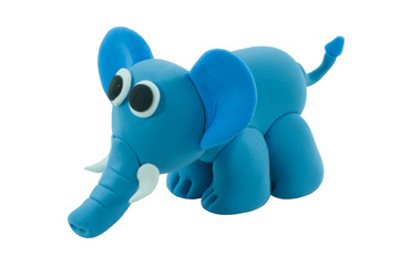 elephant made from plasticine in concept wild life